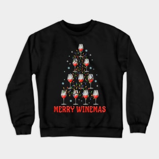 Merry Winemas. Funny Christmas Sweatshirt for Wine Lovers. Crewneck Sweatshirt